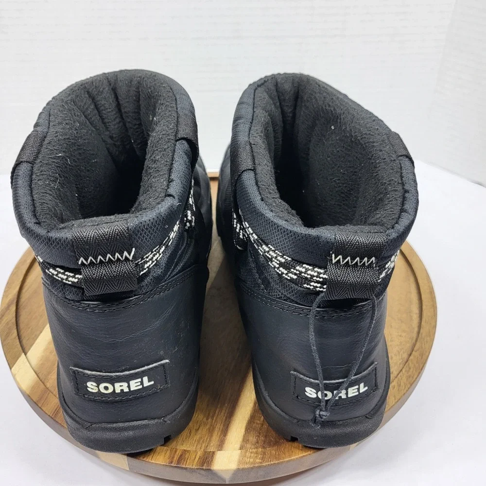 Sorel Women's Whitney Short Lace Boots Waterproof Black‎ Winter Snow 9.5 NL3088